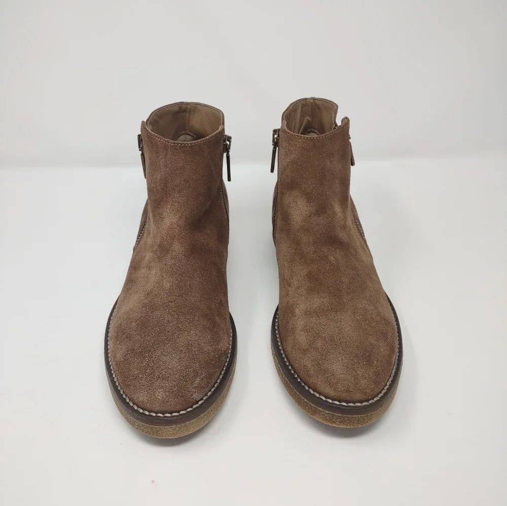 NEW Italeau Foliana 37.5 brown suede ankle boots booties NWOB
